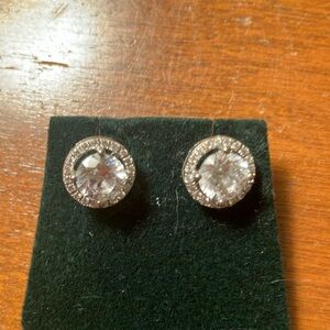 Very real looking diamond stud earrings with screw on backs